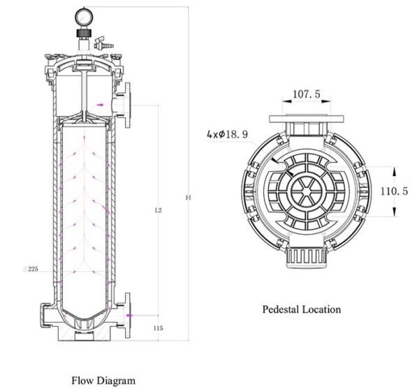 FB356 PP zsákszűrő méretek